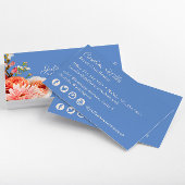 Chique roze en perzik bloemen op Periwinkle Visitekaartje