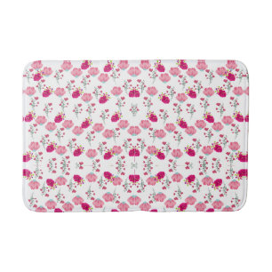 Chique roze en rood bloemenprint naadloos patroon badmat