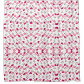 Chique roze en rood bloemenprint naadloos patroon douchegordijn (Voorkant)