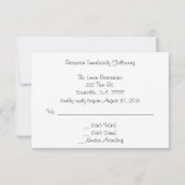 Chique Roze En Strepen Bruiloftsreceptie RSVP Kaart (Achterkant)