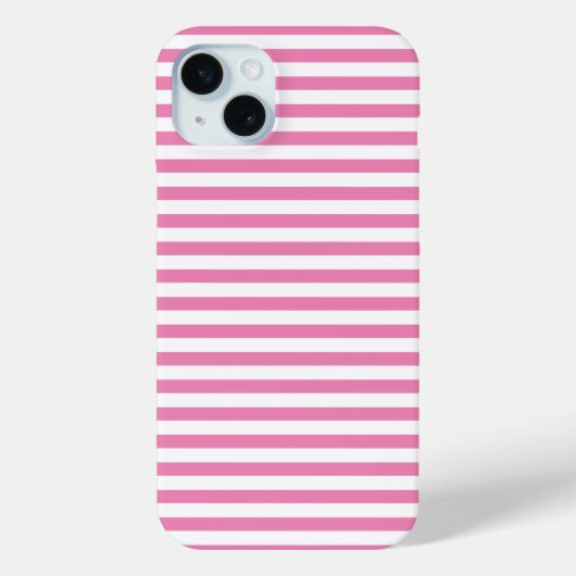 Chique roze en wit gestreept Case-Mate iPhone case (Achterkant)