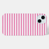 Chique roze en wit gestreept Case-Mate iPhone case (Achterkant (horizontaal))