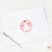 Chique roze en wit Vrijgezellenfeesten envelop afd Ronde Sticker (Envelop)