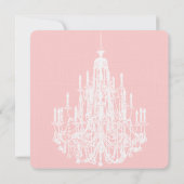 Chique roze en witte kroonluchter bruiloft kaart (Achterkant)