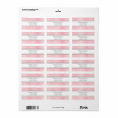 Chique roze en witte strepen patroon labels (Full Sheet)