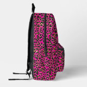 Chique roze en zwarte luipaardprint met monogram bedrukte rugzak (Links)