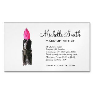 Chique roze en zwarte waterverf lipstick Make-up Magnetisch Visitekaartje