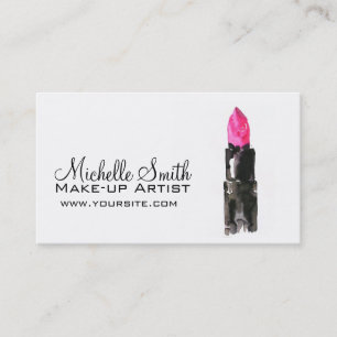 Chique roze en zwarte waterverf lipstick Make-up Visitekaartje