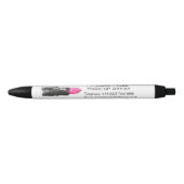 Chique roze en zwarte waterverf lipstick Make-up Zwarte Inkt Pen (Voorkant)