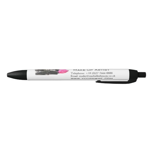 Chique roze en zwarte waterverf lipstick Make-up Zwarte Inkt Pen (Bodem)
