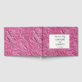 Chique roze faux lederen bruiloft gastenboek (Volledig)