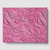 Chique roze faux lederen bruiloft gastenboek (Achterkant)