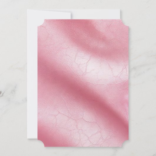 Chique roze faux lederen bruiloft kaart (Achterkant)