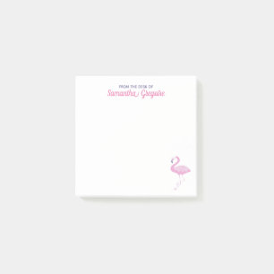 Chique roze flamingo van het bureau van de naam post-it® notes