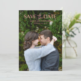 Chique Roze Foto Moderne Trouwdag Save The Date