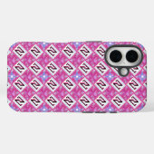 Chique Roze Geometrisch Alfabet N Initiaal Case-Mate iPhone Case (Achterkant (horizontaal))