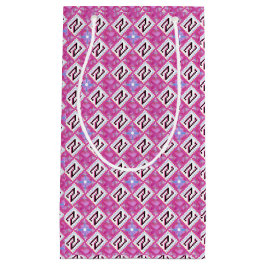 Chique Roze Geometrisch Alfabet N Initiaal Klein Cadeauzakje