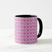 Chique Roze Geometrisch Alfabet N Initiaal Mok (Voorkant rechts)