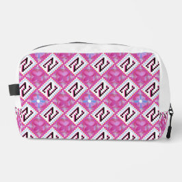 Chique Roze Geometrisch Alfabet N Initiaal Toilettasje