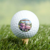 Chique Roze Gepersonaliseerde Golfkar met Eigen Mo Golfballen (Insitu Shirt)