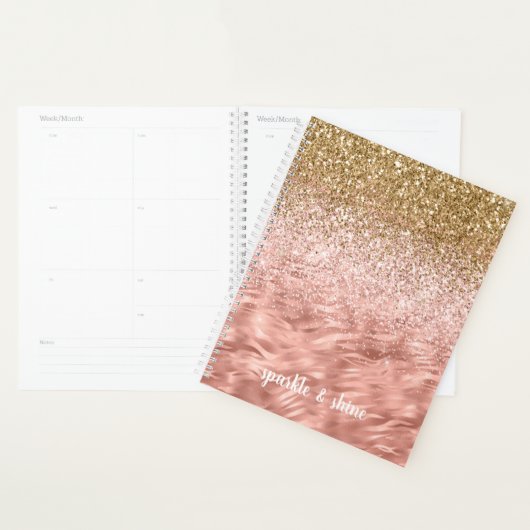 Chique roze glans zebraprint planner (Display)