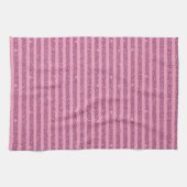 Chique roze glinsterende verticale strepen theedoek (Horizontaal)