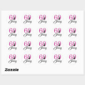 Chique roze glitter 60 Sassy 60e verjaardag Ronde Sticker (Vel)