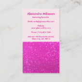 Chique Roze Glitter Branding Visitekaartje (Achterkant)