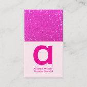 Chique Roze Glitter Branding Visitekaartje (Voorkant)
