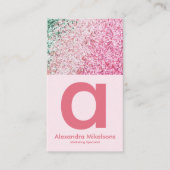 Chique Roze Glitter Esthetiek Visitekaartje (Voorkant)