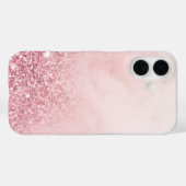 Chique Roze Glitter Ombre Drift Witte Marmer Case-Mate iPhone Case (Achterkant (horizontaal))