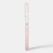 Chique Roze Glitter Ombre Drift Witte Marmer Case-Mate iPhone Case (Achterkant / Links)