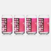 Chique Roze Glitter Retro Disco Ballen Bruiloft Blikvorm Glas (Rechts)
