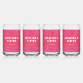 Chique Roze Glitter Retro Disco Ballen Bruiloft Blikvorm Glas (Voorkant)