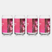 Chique Roze Glitter Retro Disco Ballen Bruiloft Blikvorm Glas (Links)