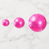 Chique Roze Glitter Retro Disco Ballen Bruiloft Confetti (Voorkanten)