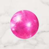 Chique Roze Glitter Retro Disco Ballen Bruiloft Confetti (Kleine voorkant)