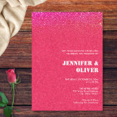 Chique Roze Glitter Retro Disco Ballen Bruiloft Kaart