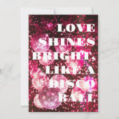 Chique Roze Glitter Retro Disco Ballen Bruiloft Kaart (Voorkant)