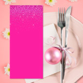 Chique Roze Glitter Retro Disco Ballen Bruiloft Menu