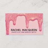 Chique roze glitter schoonheid professionals visitekaartje (Voorkant)