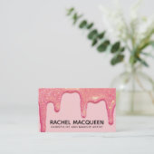 Chique roze glitter schoonheid professionals visitekaartje (Staand voorkant)