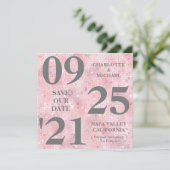 Chique roze glitter sparkle modern Save the date Kaart (Staand voorkant)