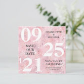 Chique roze glitter sparkle modern Save the date Kaart (Staand voorkant)