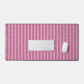 Chique Roze Glitter Stijl Verticale Strepen Bureaumat (Keyboard & Muis)