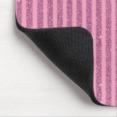 Chique Roze Glitter Stijl Verticale Strepen Muismat (Hoek)