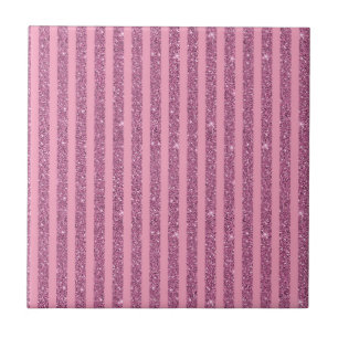 Chique Roze Glitter Stijl Verticale Strepen Tegeltje