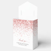 Chique roze glitter wit dank u bruiloft bedankdoosjes (Geopend)