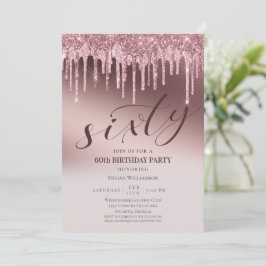 Chique Roze Glitter Zestig Surprise 60e Verjaardag Kaart