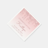 Chique roze glittersluier afstudeer servetten (Hoek)